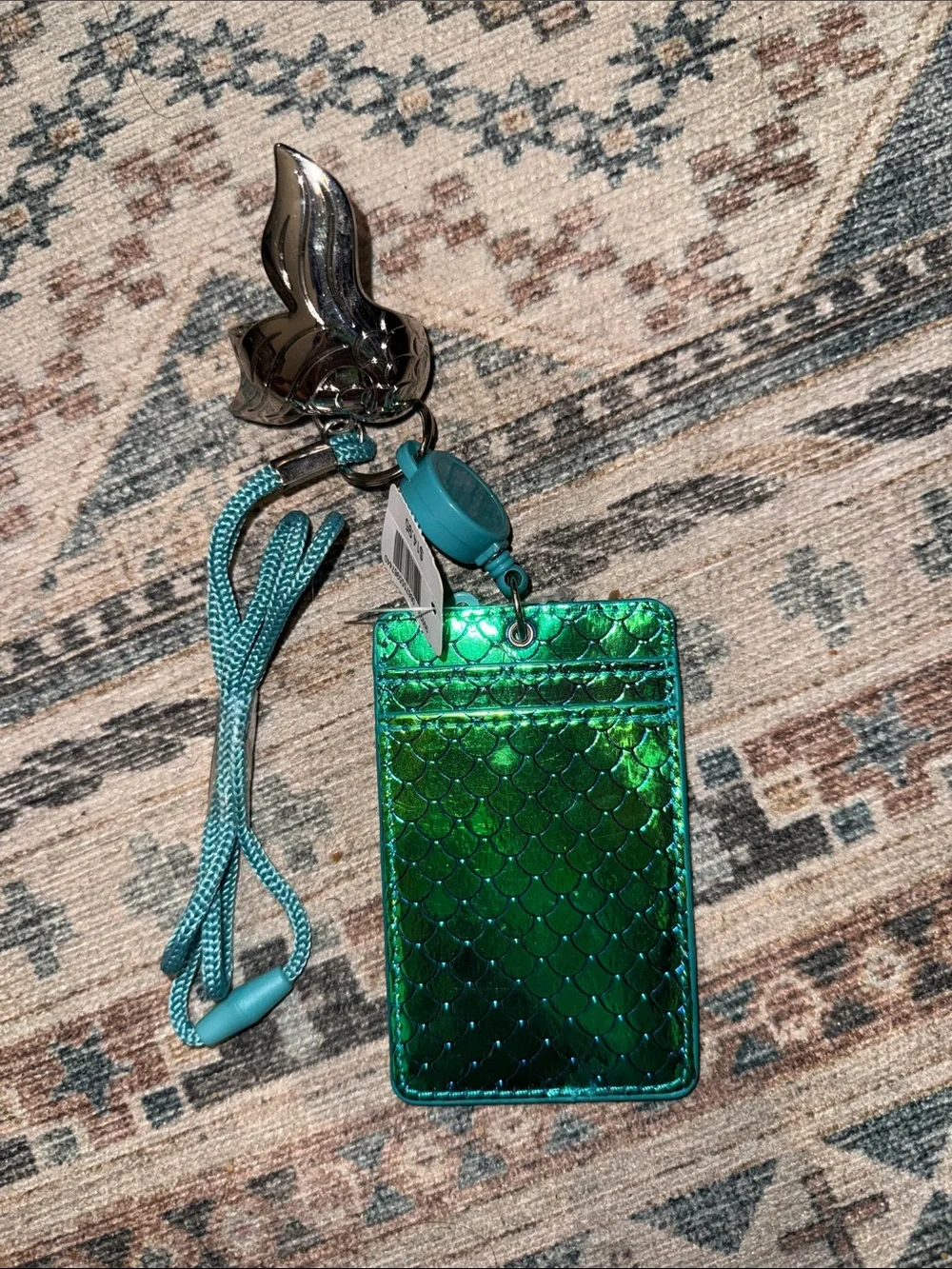 Bath & Body Works Metallic Green Mermaid Card Lanyard Holder